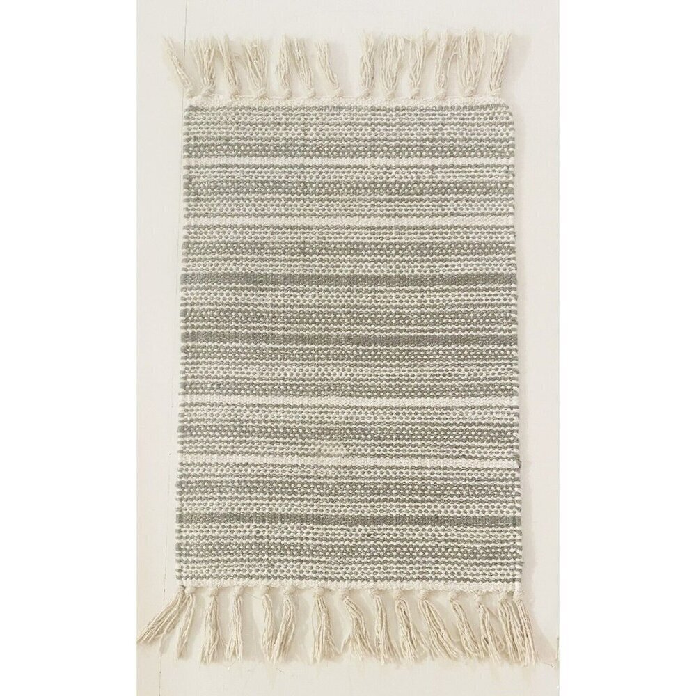 Set of 4 Placemats Woven Grey White Silver Neutral Boho Holiday Artist Accents
